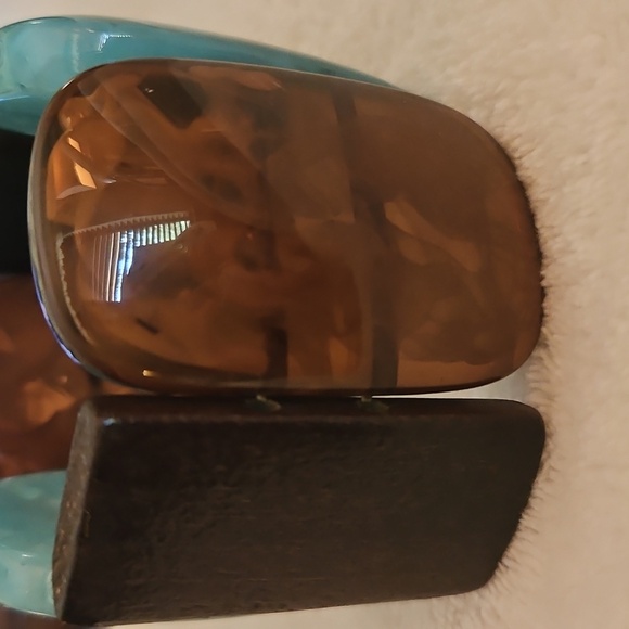 Vtg Marbled Lucite Wood Beaded Chunky Wide Stretch Bracelet - Picture 4 of 7